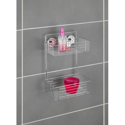 WENKO 20889100-plaukts VACUUM-LOC apaļš tērauda 26x38 cm spīdīgs hroms