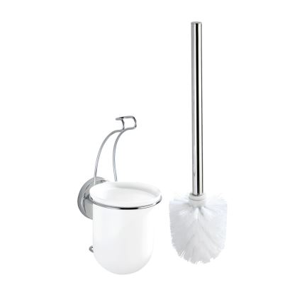 WENKO 20898100-WC birste VACUUM-LOC MILAZZO 10x34 cm nerūsējošais tērauds/pulēts hroms/balts