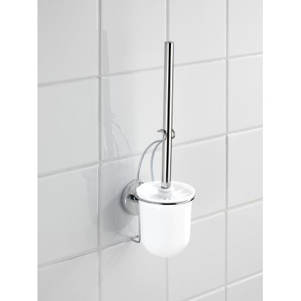 WENKO 20898100-WC birste VACUUM-LOC MILAZZO 10x34 cm nerūsējošais tērauds/pulēts hroms/balts