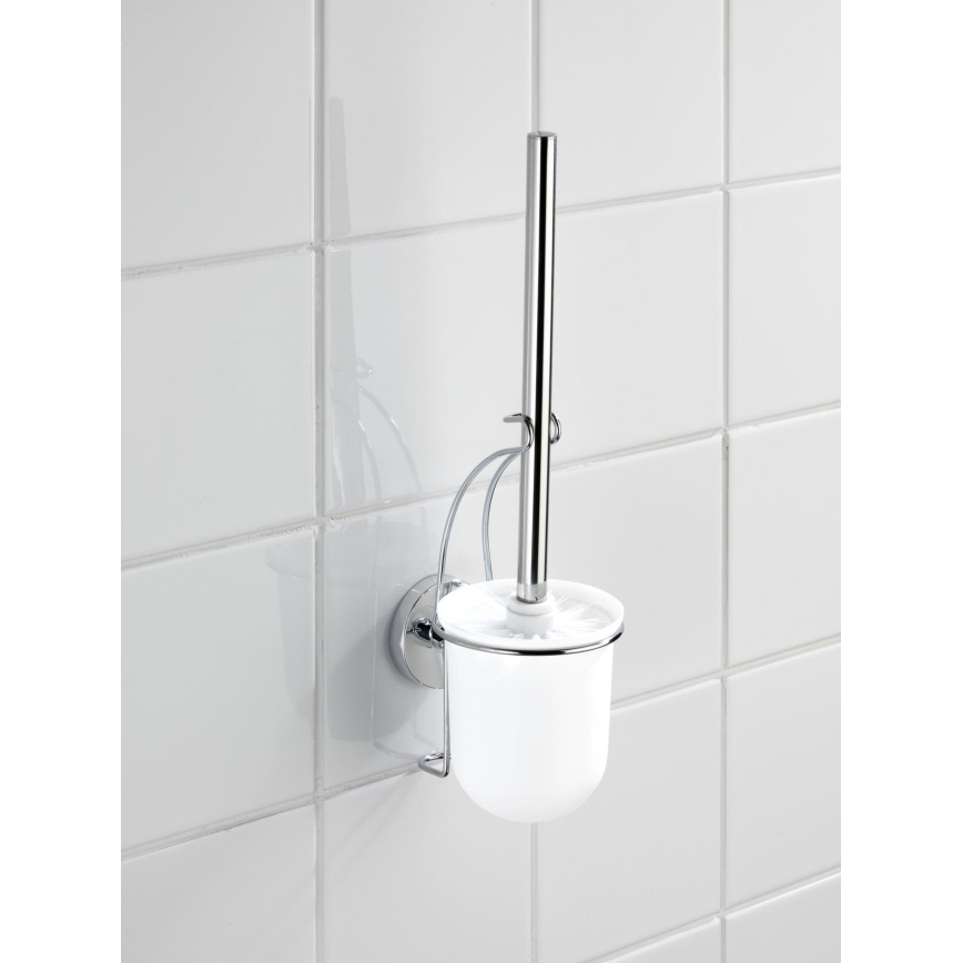WENKO 20898100-WC birste VACUUM-LOC MILAZZO 10x34 cm nerūsējošais tērauds/pulēts hroms/balts