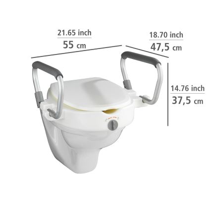 WENKO 20924100-Tualetes sēdeklis SECURA 55x47,5 cm balts/sudraba
