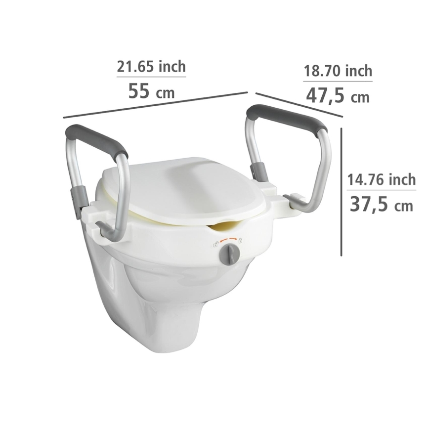 WENKO 20924100-Tualetes sēdeklis SECURA 55x47,5 cm balts/sudraba
