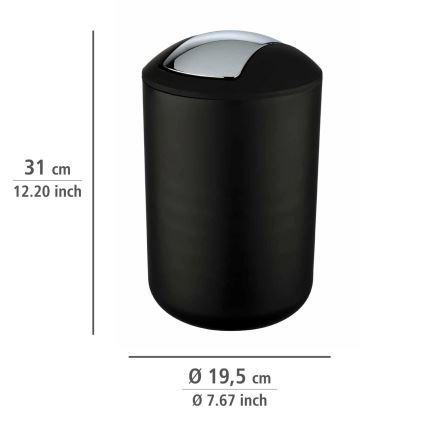 WENKO 21212100 - Grozs BRASIL 19,5 x 31 cm, melns/spīdīgs hroms