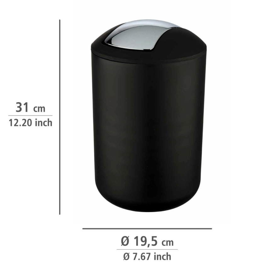 WENKO 21212100 - Grozs BRASIL 19,5 x 31 cm, melns/spīdīgs hroms