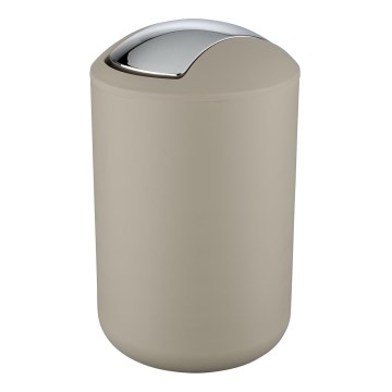 WENKO 21222100 - Atkritumu tvertne BRASIL 19,5x31 cm bēša/spīdīgs hroms