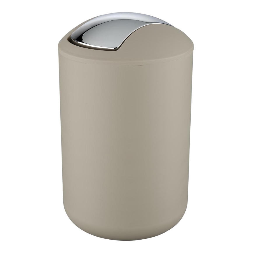 WENKO 21222100 - Atkritumu tvertne BRASIL 19,5x31 cm bēša/spīdīgs hroms