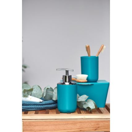WENKO 21224100 - Ziepju dozators BRASIL 7,3x16,5 cm tirkīza/spīdīgs hroms