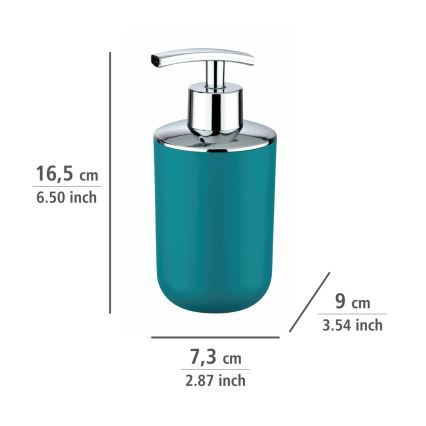 WENKO 21224100 - Ziepju dozators BRASIL 7,3x16,5 cm tirkīza/spīdīgs hroms