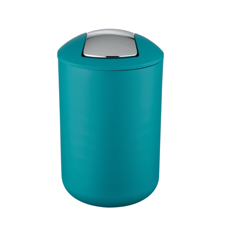 WENKO 21227100 - Atkritumu tvertne BRASIL 19,5x31 cm tirkīza/spīdīgs hroms