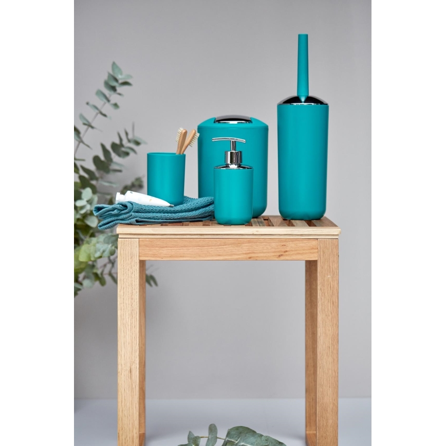 WENKO 21227100 - Atkritumu tvertne BRASIL 19,5x31 cm tirkīza/spīdīgs hroms
