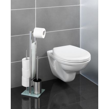 WENKO 21564100 - WC birste RIVALTA 18x70 cm nerūsējošais tērauds/sudraba/balta/melna