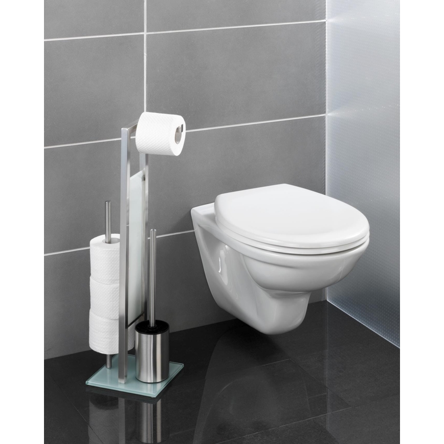 WENKO 21564100 - WC birste RIVALTA 18x70 cm nerūsējošais tērauds/sudraba/balta/melna