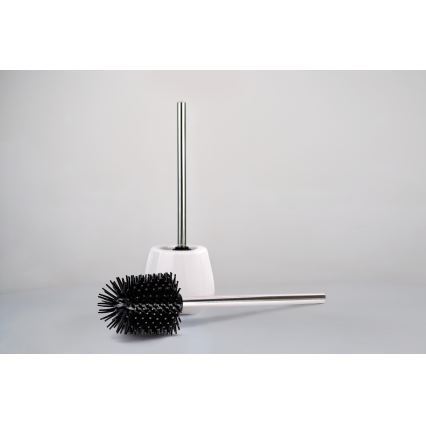 WENKO 21799100 - Tualetes birste 7,5x35 cm nerūsējošais tērauds/sudraba/melna