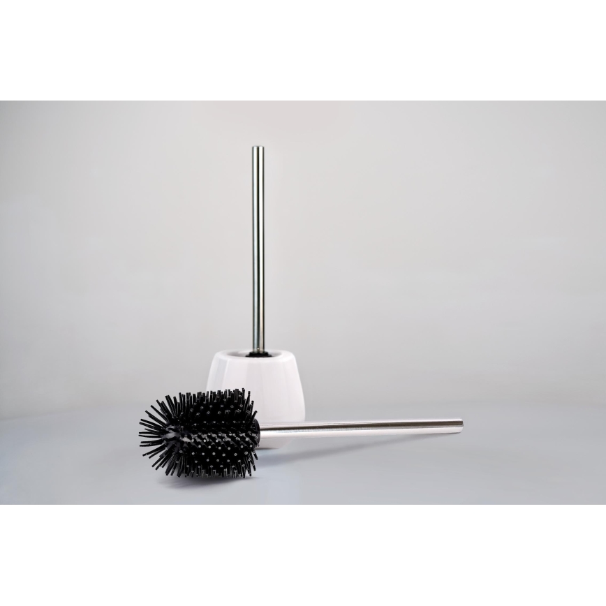 WENKO 21799100 - Tualetes birste 7,5x35 cm nerūsējošais tērauds/sudraba/melna