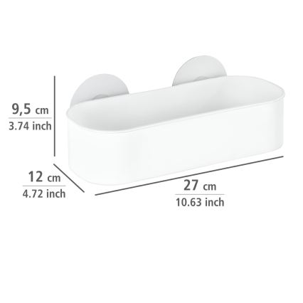 WENKO 21824100-OSIMO plastmasas plaukts 27x12 cm balts/caurspīdīgs