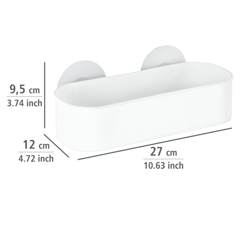WENKO 21824100-OSIMO plastmasas plaukts 27x12 cm balts/caurspīdīgs