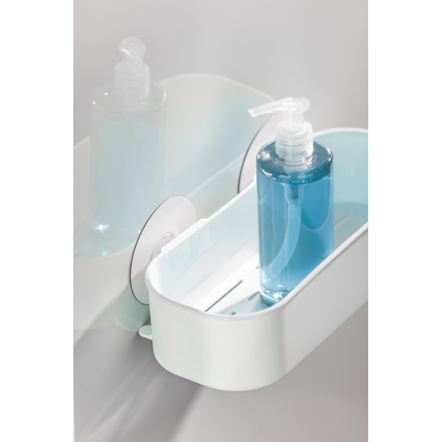 WENKO 21824100-OSIMO plastmasas plaukts 27x12 cm balts/caurspīdīgs