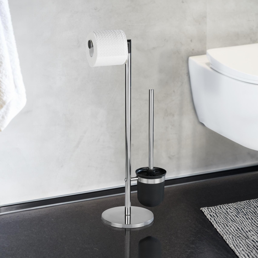 WENKO 21836800 - WC birste PARUS 25,5x57 cm nerūsējošais tērauds/sudraba/melna