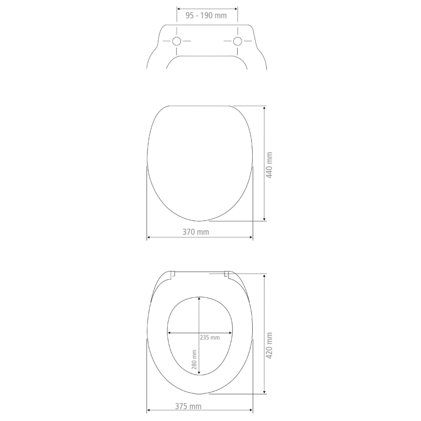 WENKO 21901100-WC tualetes sēdeklis KOS 44x37 cm balts/sudraba
