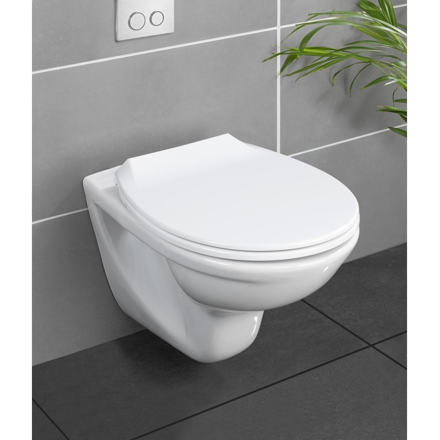 WENKO 21901100-WC tualetes sēdeklis KOS 44x37 cm balts/sudraba