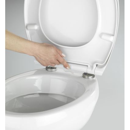 WENKO 21903100-WC tualetes sēdeklis SAMOS 44,5x37,5 cm balts/sudraba