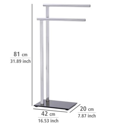 WENKO 22090100 - Dvieļu statīvs LAVA 42x81 cm nerūsējošais tērauds/sudrabs/melns