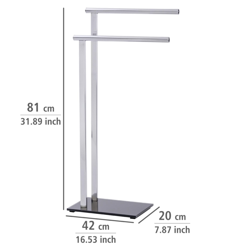 WENKO 22090100 - Dvieļu statīvs LAVA 42x81 cm nerūsējošais tērauds/sudrabs/melns