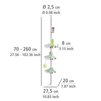 WENKO 22124100-Stūra elements PREMIUM 27,5x260 cm sudraba