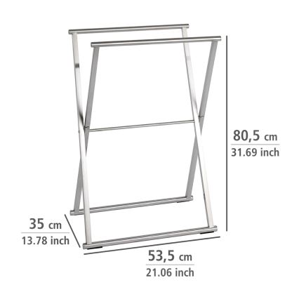 WENKO 22476100 - Dvieļu statīvs LAVA 53,5x80,5 cm nerūsējošā tērauda/sudraba