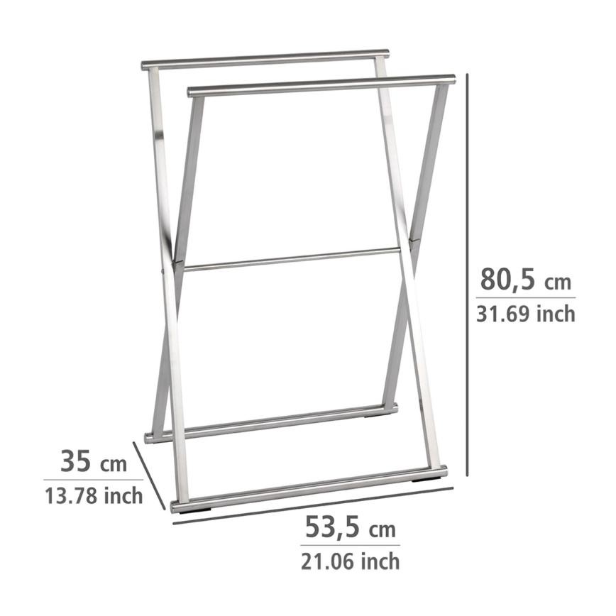 WENKO 22476100 - Dvieļu statīvs LAVA 53,5x80,5 cm nerūsējošā tērauda/sudraba