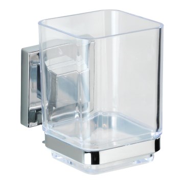 WENKO 22680100 -Glāzīte VACUUM-LOC QUADRO ED 7,5x10 cm sudraba/pulēts hroms/caurspīdīga