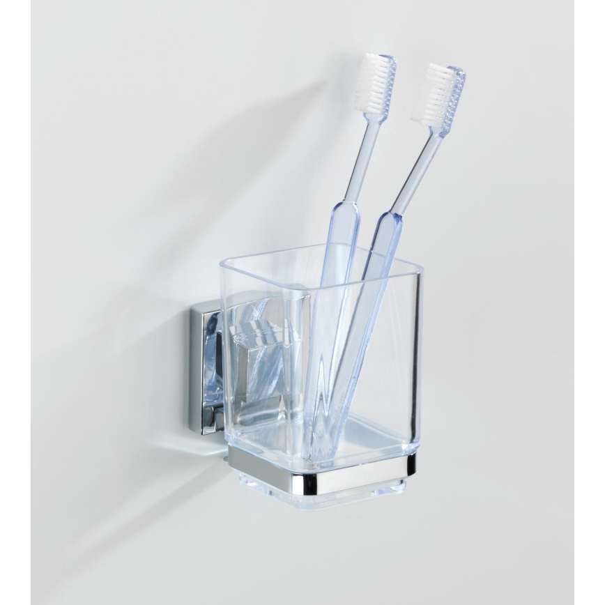 WENKO 22680100 -Glāzīte VACUUM-LOC QUADRO ED 7,5x10 cm sudraba/pulēts hroms/caurspīdīga