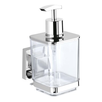 WENKO 22683100-Ziepju dozators VACUUM-LOC QUADRO ED 7,5x16 cm sudraba/spīdīgs hroms