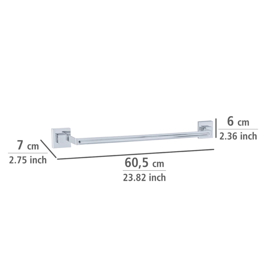 WENKO 22684100-Dvieļu turētājs VACUUM-LOC QUADRO ED 60,5x6 cm sudraba/spīdīgs hroms