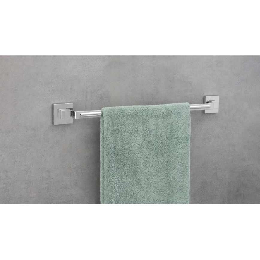 WENKO 22684100-Dvieļu turētājs VACUUM-LOC QUADRO ED 60,5x6 cm sudraba/spīdīgs hroms