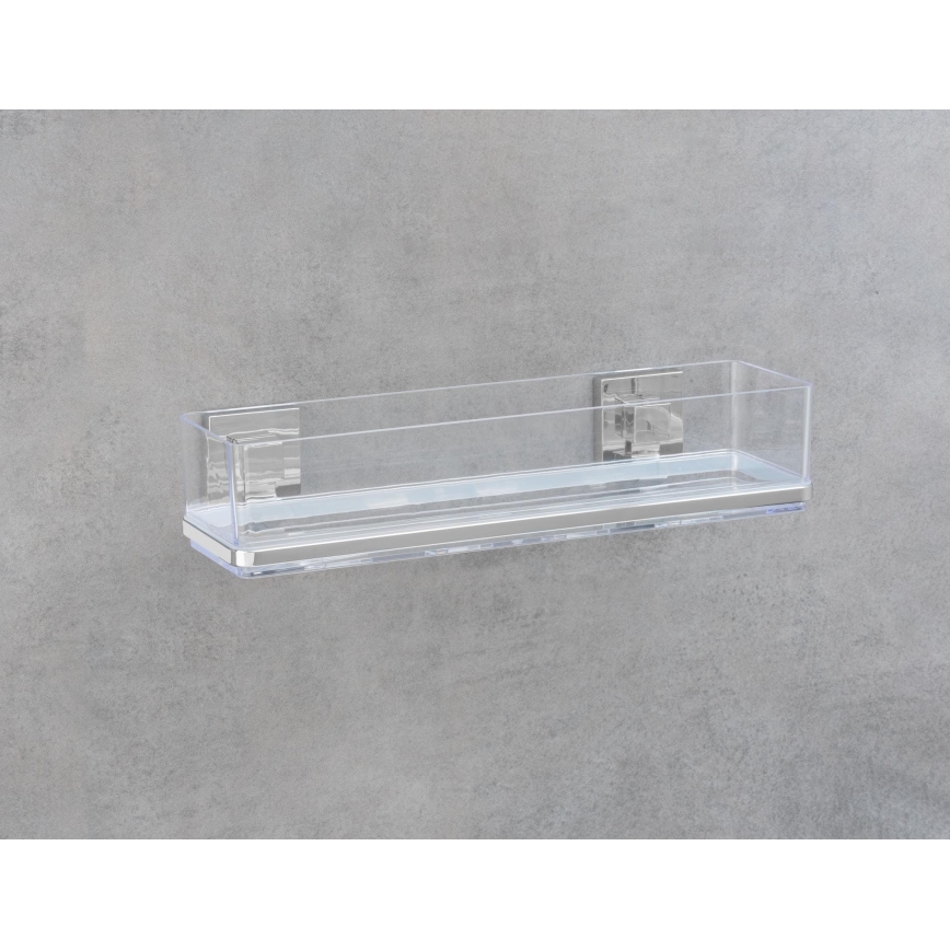 WENKO 22685100-Plaukts VACUUM-LOC QUADRO ED 38,5x14,5 cm sudraba/spīdīgs hroms