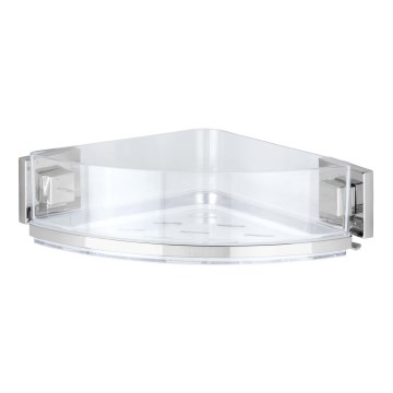 WENKO 22686100-Stūra plaukts VACUUM-LOC QUADRO ED 28x19,5 cm sudraba/caurspīdīgs