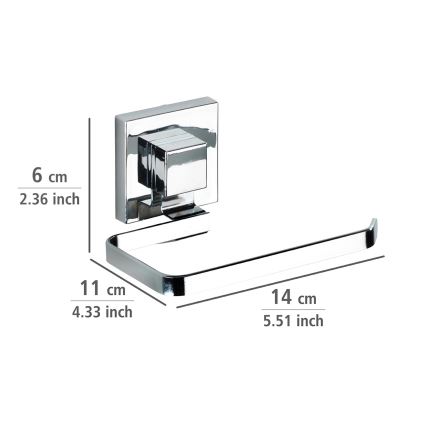 WENKO 22687100-Tualetes papīra turētājs VACUUM-LOC QUADRO ED 14x11 cm spīdīgs hroms