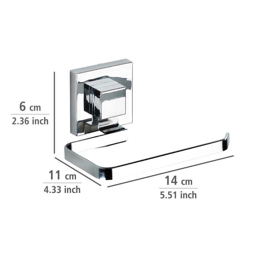 WENKO 22687100-Tualetes papīra turētājs VACUUM-LOC QUADRO ED 14x11 cm spīdīgs hroms