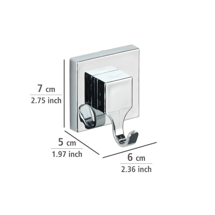 WENKO 22688100-Āķis VACUUM-LOC QUADRO ED 6x7 cm sudraba/spīdīgs hroms