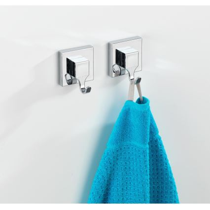 WENKO 22688100-Āķis VACUUM-LOC QUADRO ED 6x7 cm sudraba/spīdīgs hroms