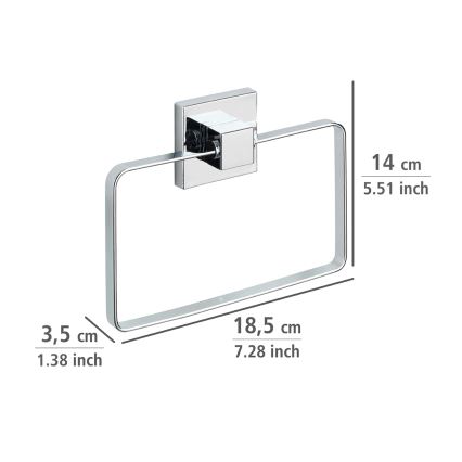 WENKO 22689100-Dvieļu turētājs VACUUM-LOC QUADRO ED 18,5x14 cm sudraba/spīdīgs hroms