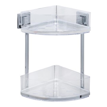 WENKO 22690100-Stūra plaukts VACUUM-LOC QUADRO ED 28x32,5 cm sudraba/spīd. hroms