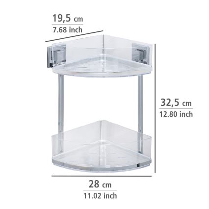 WENKO 22690100-Stūra plaukts VACUUM-LOC QUADRO ED 28x32,5 cm sudraba/spīd. hroms