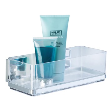 WENKO 22692100-Plaukts VACUUM-LOC QUADRO ED 25,5x14 cm sudraba/caurspīdīgs