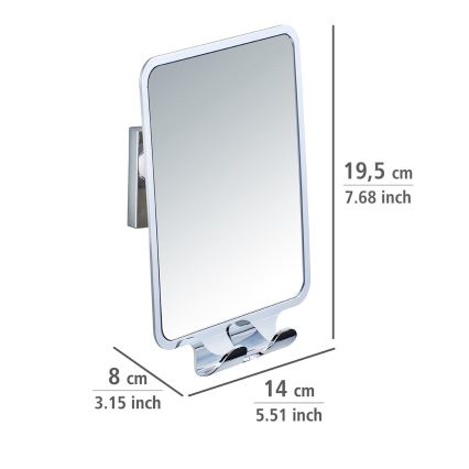 WENKO 22693100 - Kosmētikas spogulis VACUUM-LOC QUADRO ED 14x19,5 cm spīdīgs hroms