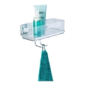 WENKO 22694100-Plaukts VACUUM-LOC QUADRO ED 25,5x15 cm sudraba/spīdīgs hroms/caurspīdīgs