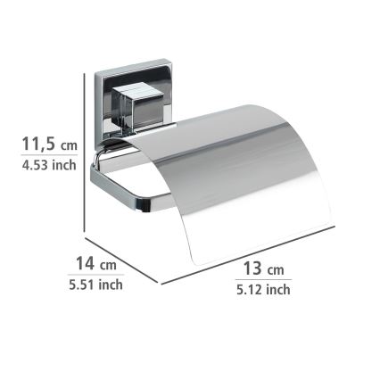 WENKO 22696100-Tualetes papīra turētājs VACUUM-LOC QUADRO ED 13x14 cm spīdīgs hroms
