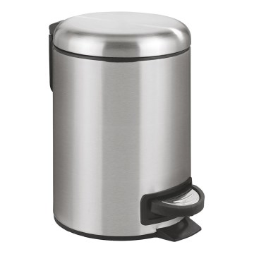 WENKO 22702100 - Atkritumu tvertne LEMAN 17x25 cm nerūsējošais tērauds/satīns/melna