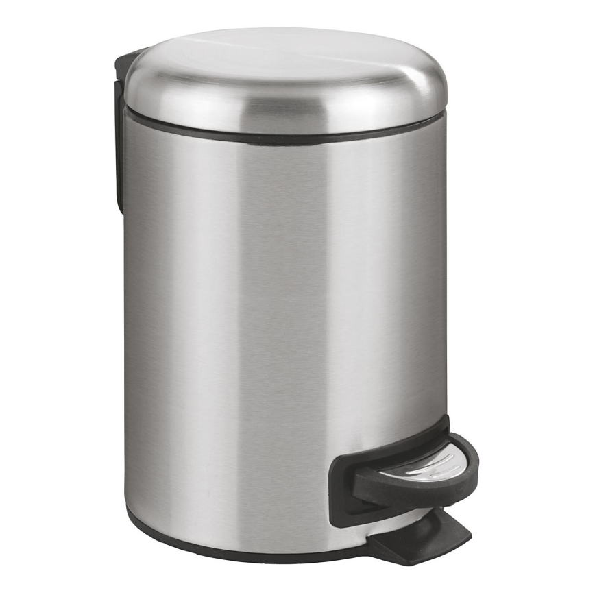 WENKO 22702100 - Atkritumu tvertne LEMAN 17x25 cm nerūsējošais tērauds/satīns/melna